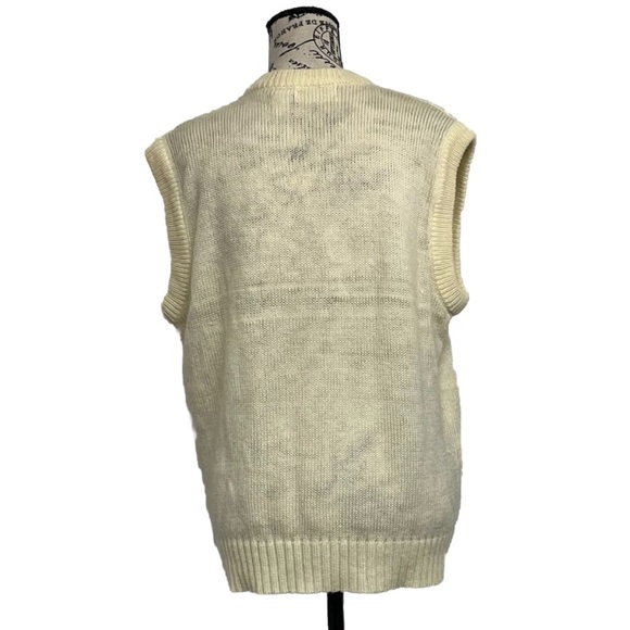 Vintage Troy Hill Sweater Vest 80s/90s Mens Cableknit Fishermen Preppy Grampa L - Picture 4 of 8